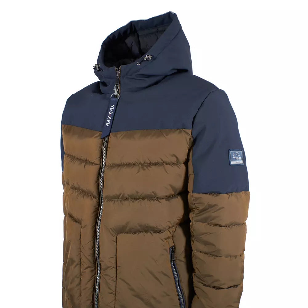 Chic Quilted Down Jacket with Softshell Inserts