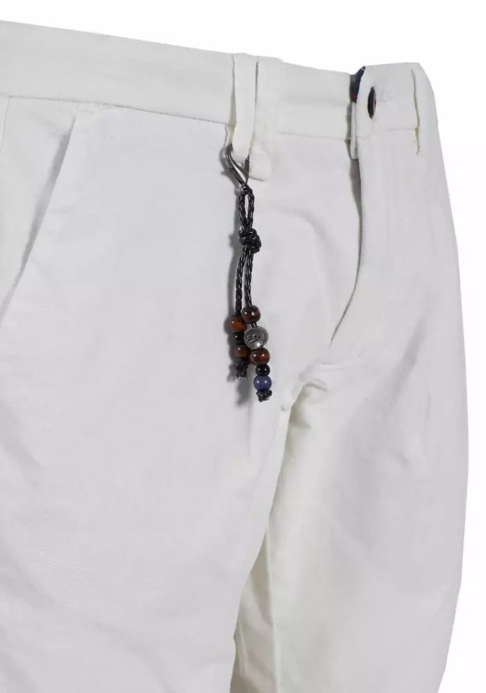 Elegant White Chino Trousers with Pleats