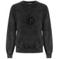 Velvet Logo Crewneck Sweatshirt in Faded Black