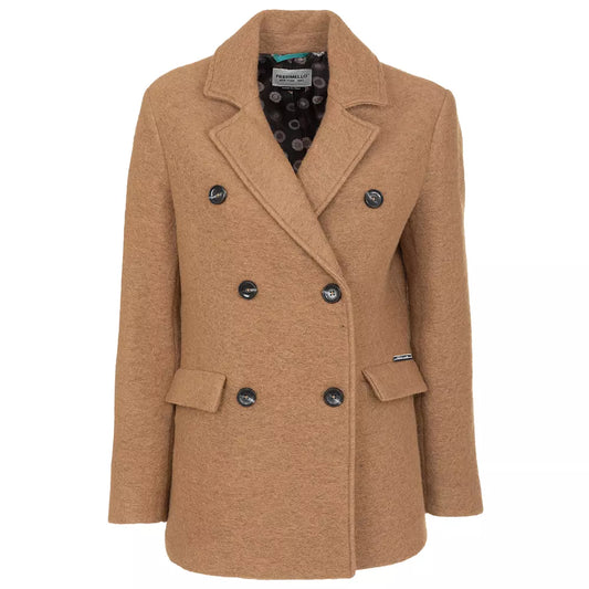 Elegant Double-Breasted Short Wool Coat