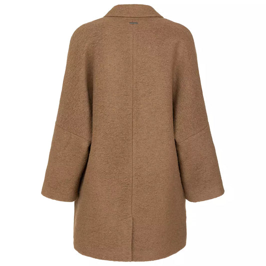 Elegant Wool Blend Coat with Side Pockets