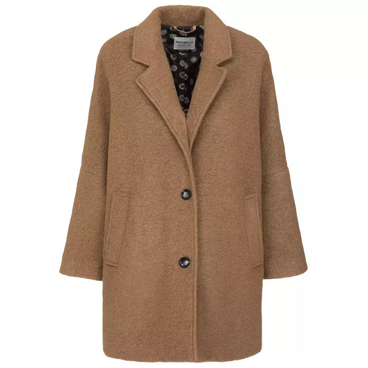 Elegant Wool Blend Coat with Side Pockets