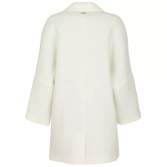 Chic Winter Warmth: White Wool Blend Coat