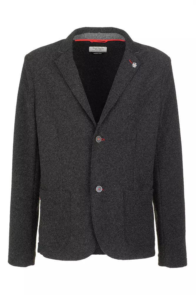 Italian Men's Elegance Two-Button Gray Jacket