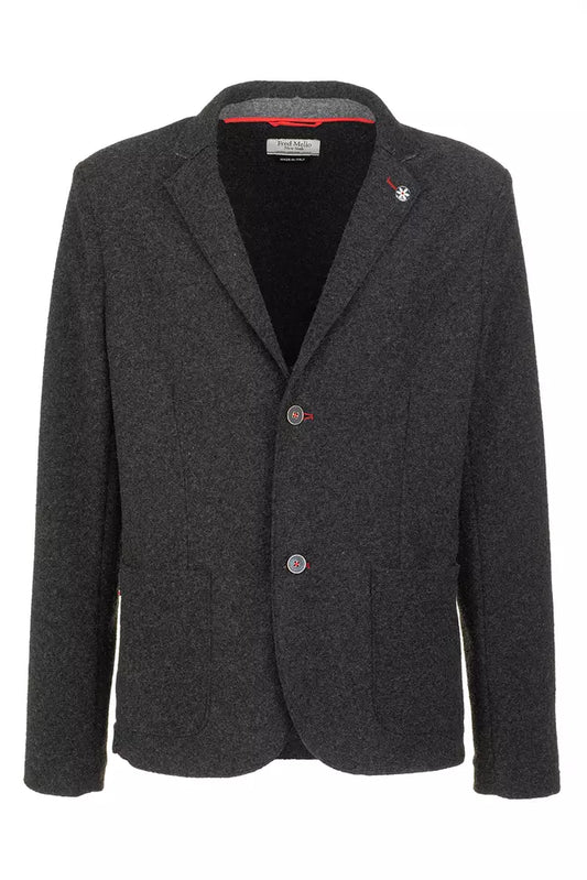 Italian Men's Elegance Two-Button Gray Jacket