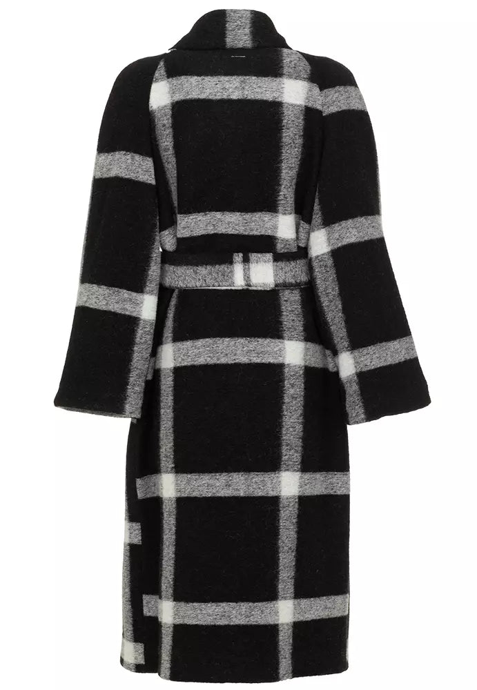 Elegant Wool-Blend Self-Tie Coat