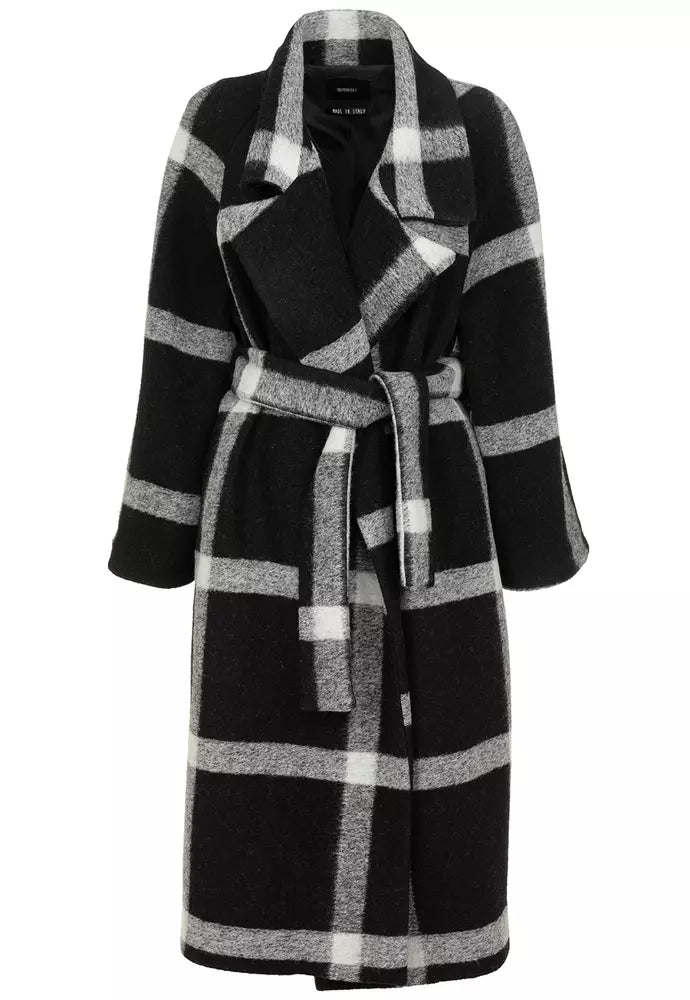 Elegant Wool-Blend Self-Tie Coat