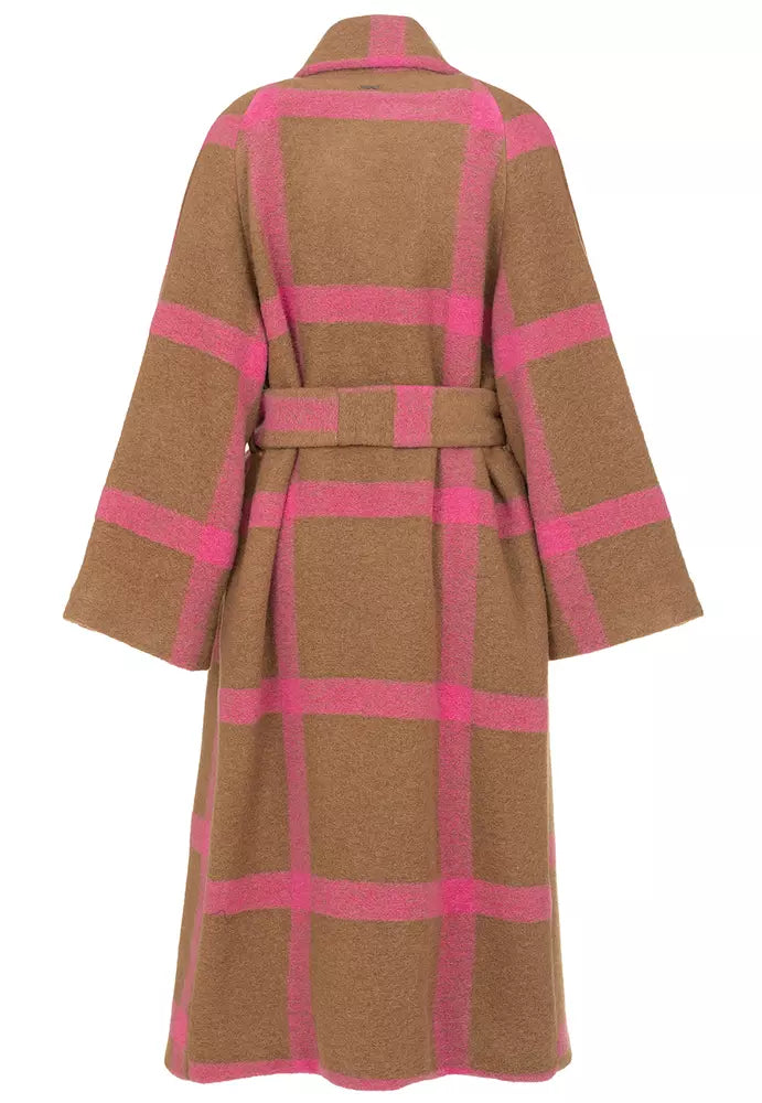 Elegant Wool Blend Coat with Self-Tie Belt