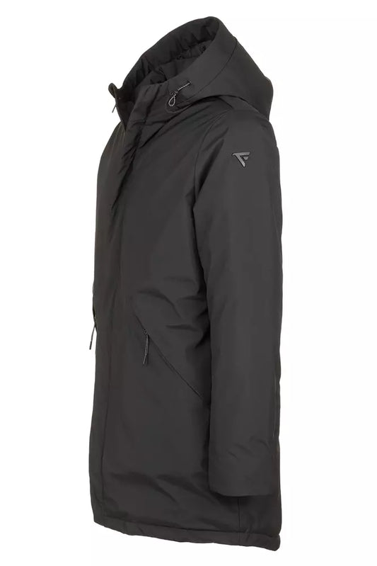 Sleek Men's Tech Fabric Jacket with Hood