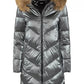 Elegant Long Down Jacket with Eco-Fur Hood
