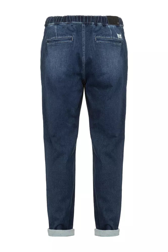 Chic Cotton-Blend Men's Drawstring Denim-Effect Pants