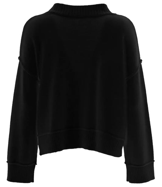 Elegant Crew Neck Wool Blend Sweater