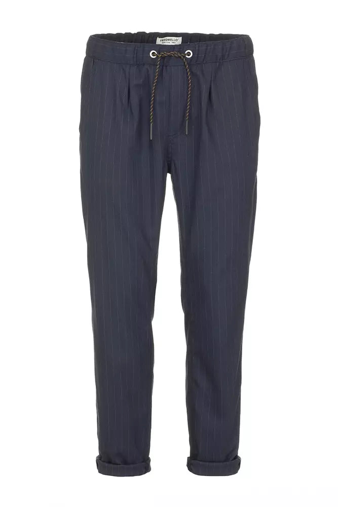 Elegant Pinstripe Drawstring Trousers