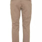 Beige Cotton Blend Casual Pants for Men