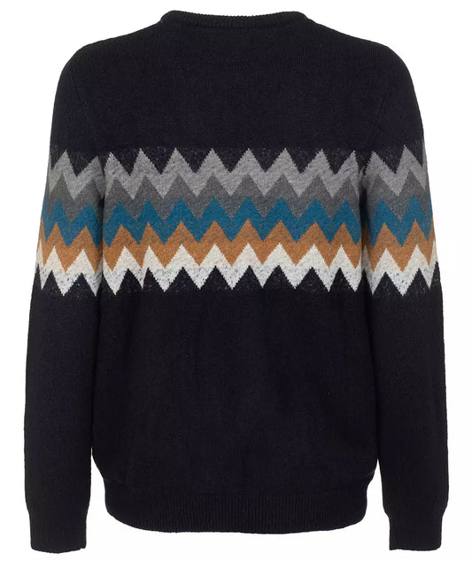 Multicolor Zig-Zag Crew Neck Sweater