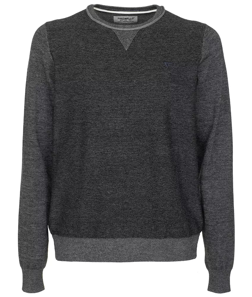 Anthracite Crewneck Viscose Blend Sweater