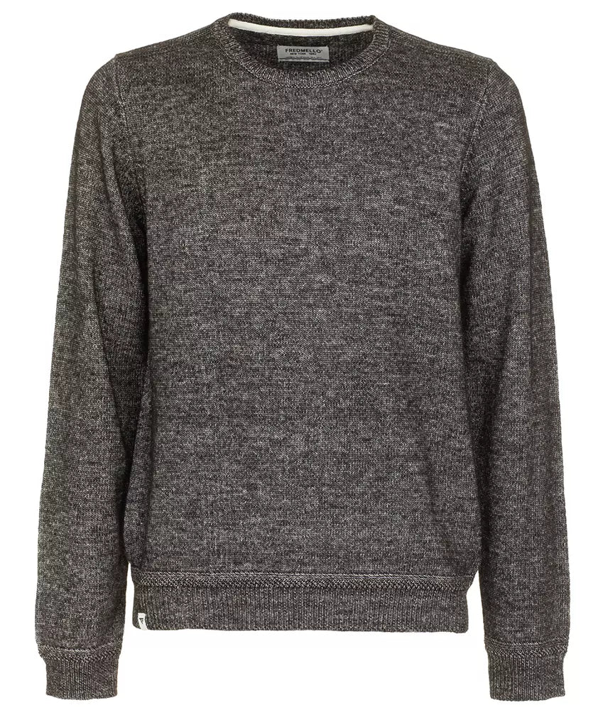 Anthracite Grey Crew Neck Cotton Blend Sweater