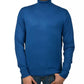 China Blue Viscose Turtleneck Sweater