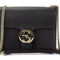 Elegant Black Leather Shoulder Bag with Silver Charm