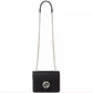 Elegant Black Leather Shoulder Bag with Silver Charm