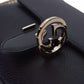 Elegant Leather Shoulder Bag with Silver Accents