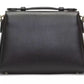 Elegant Leather Shoulder Bag with Silver Accents