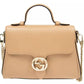 Elegant Beige Leather Crossbody Bag