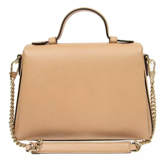 Elegant Beige Leather Crossbody Bag