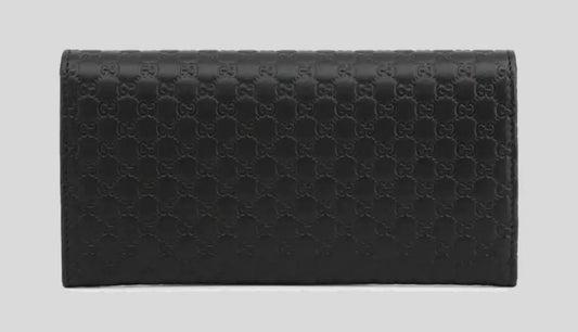 Elegant Microguccissima Leather Wallet in Black