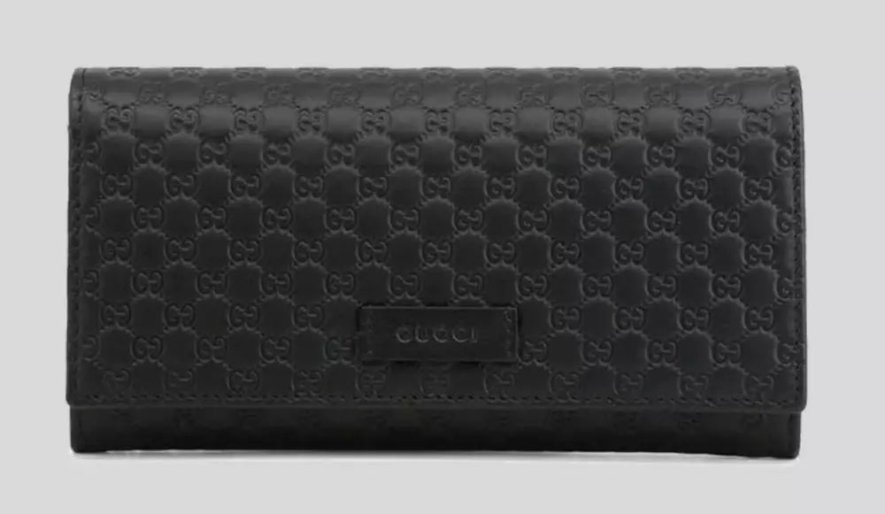 Elegant Microguccissima Leather Wallet in Black