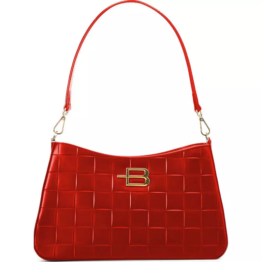 Elegant Red Leather Shoulder Bag