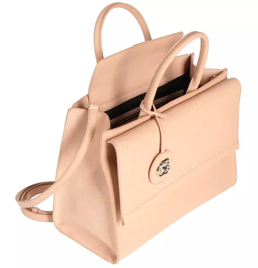 Chic Calfskin Handbag with Button Closure