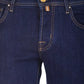 Elegant Blue Nick Jeans with Yellow Accents
