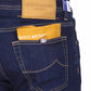 Elegant Blue Nick Jeans with Yellow Accents
