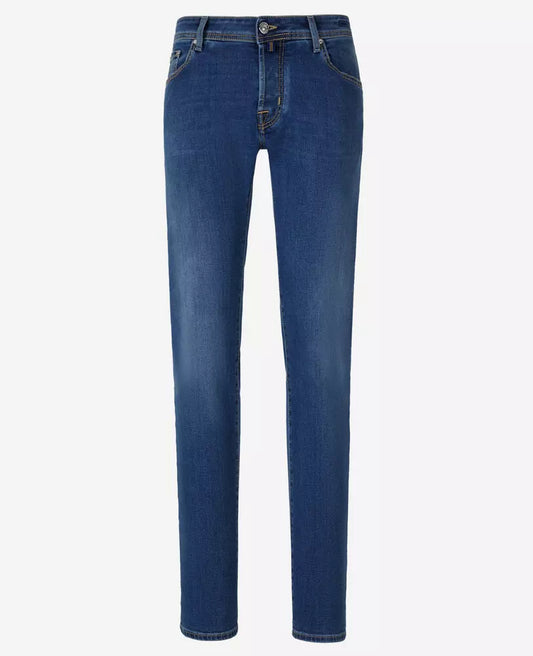 Elite Blue Nick Jeans with Silver Button Detail