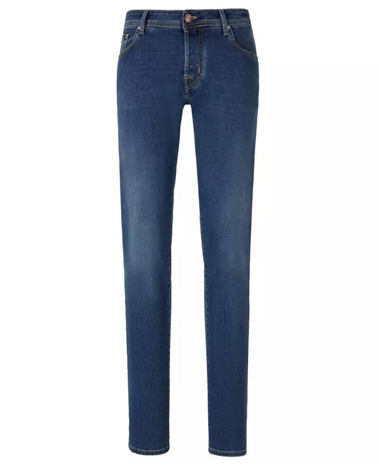 Elegant Blue Bard Jeans - Embroidered Detail