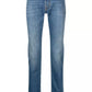 Chic Light Blue Slim Fit Denim with Bandana Detail