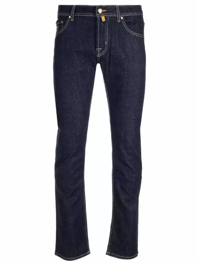 Elegant Dark Blue Slim Fit Jeans