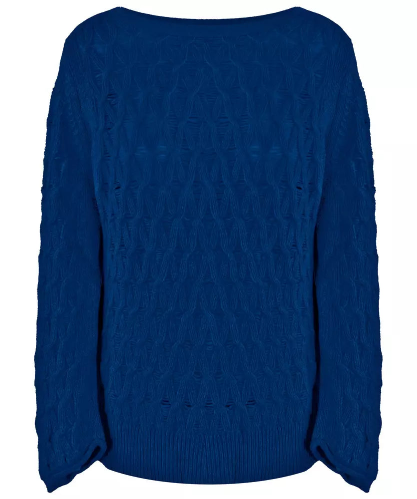 Elegant Wool-Cashmere Boat Neck Sweater