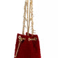 Chic Quilted Velvet Mini Bucket Bag