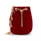 Chic Quilted Velvet Mini Bucket Bag