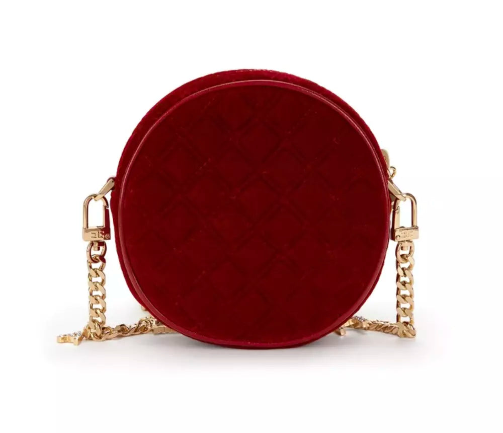 Velvet Matelassé Chain Shoulder Bag