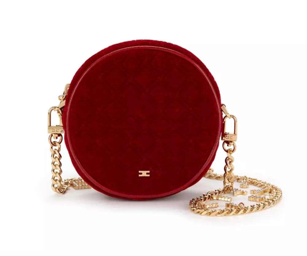 Velvet Matelassé Chain Shoulder Bag