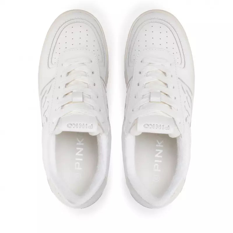 Chic White Calfskin Sneakers with Croco Detail