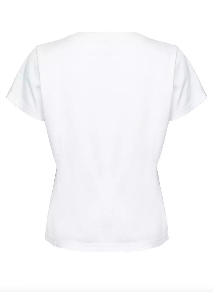 Chic White Cotton Tee with Signature Front Design