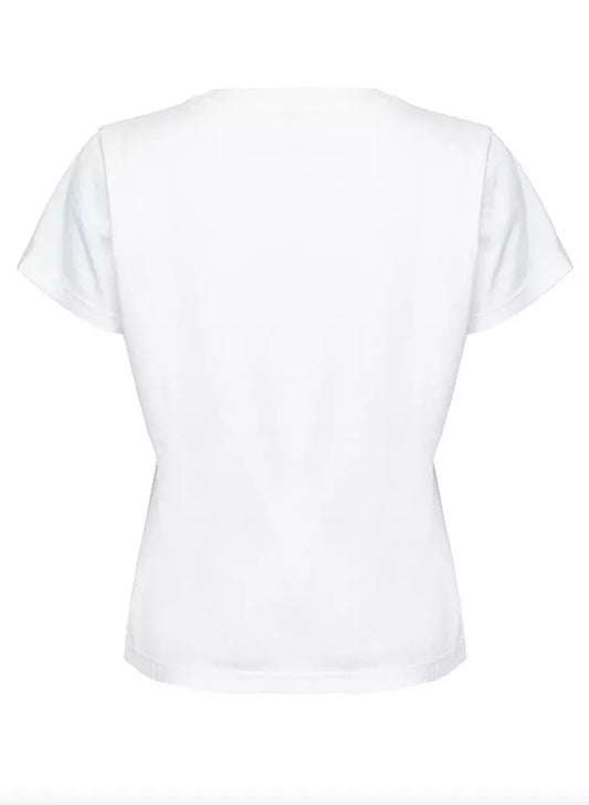 Chic White Cotton Tee with Signature Front Design