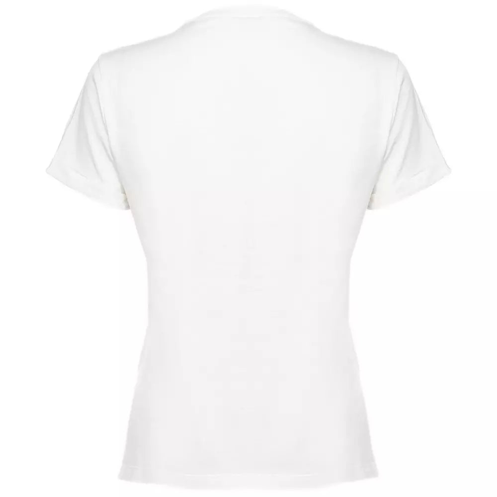 Chic White Cotton Tee with Signature Design