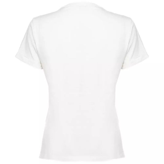 Chic White Cotton Tee with Signature Design