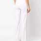 Elegant White Split-Hem Stretchy Trousers