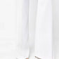 Elegant White Split-Hem Stretchy Trousers